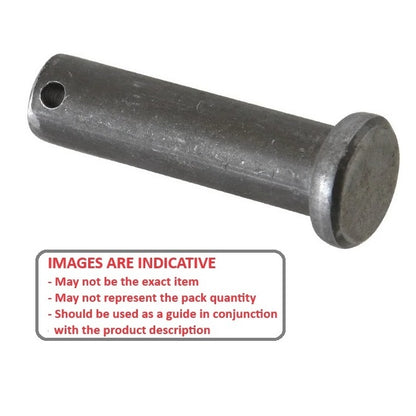 1088352 | CLP-095-0238-P (Each) --- Clevis Pins - 9.53x23.83x26.97 mm Pin Locking - Carbon Steel - Low Carbon 1010 or 1018 Steel