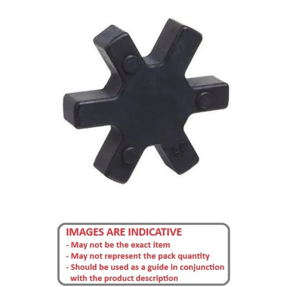 1152828 | CP-INS-J-3J-R-38 (Each) --- Three Jaw Type Couplings - Bore Insert Only Match with Hub 38.1 Inserts - Rubber Coupling Insert