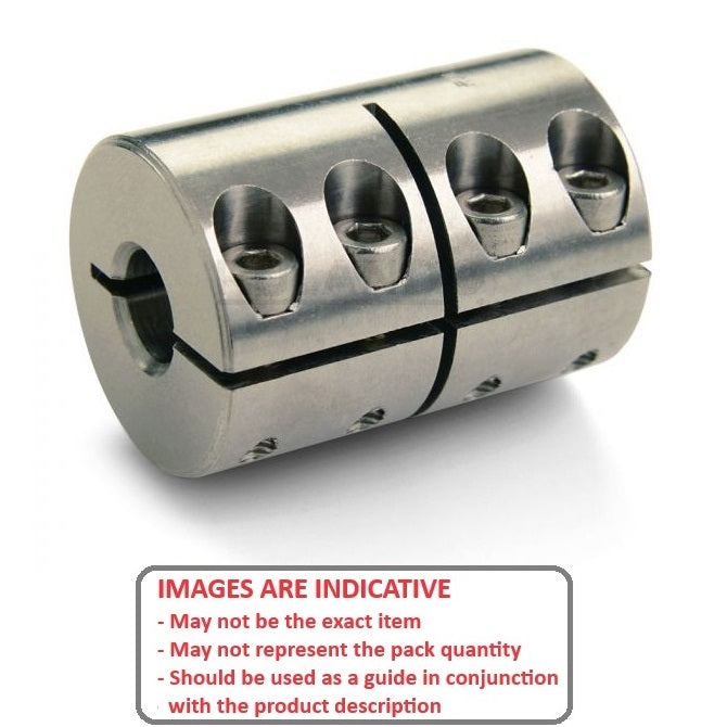 1101071 | CP-127-127-29-044-R1-3C (Each) --- Rigid Couplings - 12.7x12.7x28.575 mm Clamp - Stainless Steel Coupling