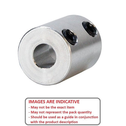 1065323 | CP-060-100-19-020-R-3G-P (Each) --- Rigid Couplings - 6x10x19 mm Set Screw - Stainless Steel 303/304 Similar to A2, 18-8 HRB80 Coupling