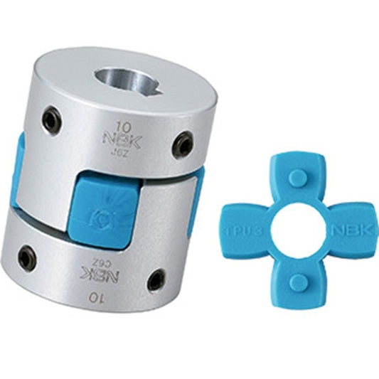 Spider Type C Complete Couplings - 6x8x20 mm - Aluminium with 98 Duro Red Spider