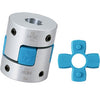 Spider Type C Complete Couplings - 6x8x20 mm - Aluminium with 98 Duro Red Spider