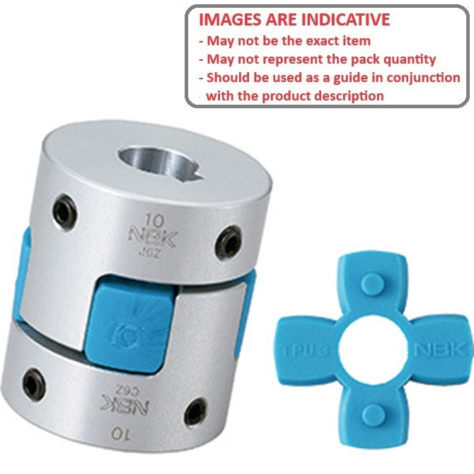 1085789 | CP-080-080-20-030-J-PU80S (Each) --- Spider Type C Complete Couplings - 8x8x20 mm - Aluminium with 80 Duro Blue Spider Coupling