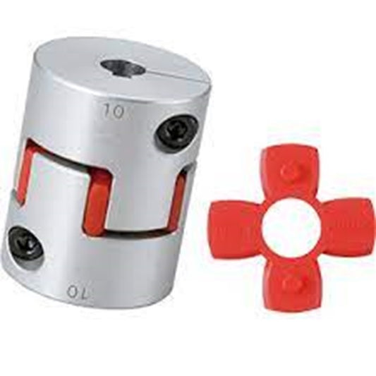 Spider Type C Complete Couplings - 5x8x20 mm - Aluminium with 98 Duro Red Spider