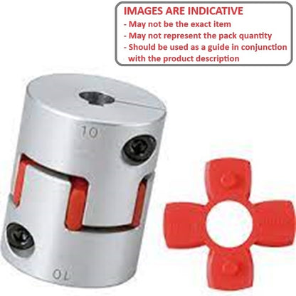 1066738 | CP-050-080-20-030-J-PU98C (Each) --- Spider Type C Complete Couplings - 5x8x20 mm - Aluminium with 98 Duro Red Spider Coupling