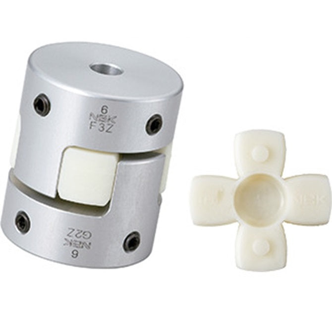 Spider Type C Complete Couplings - 3.175x6.35x14 mm - Aluminium with 92 Duro White Spider