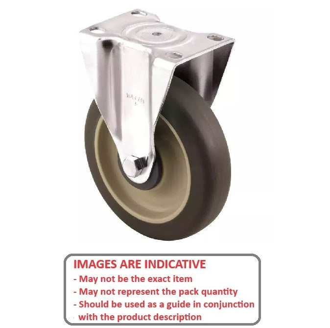 1178079 | RWC-R3711 (PK-2) --- Plate Castors - Wheel diameter 75 Rigid 50 mm - Inst Rubber Castor