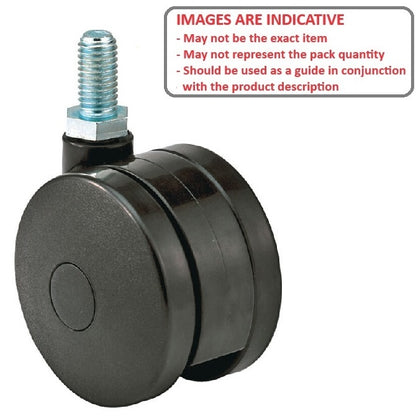 1164282 | WC437RS (PK-2) --- Stud Castors - 50.8 mm Swivel 34 Twin Wheel - Nylon Thread Castor