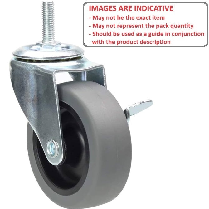 1161163 | RWC-S2714B (4 Pcs) --- Castors - 50 x  Swivel with Brake x 30 mm