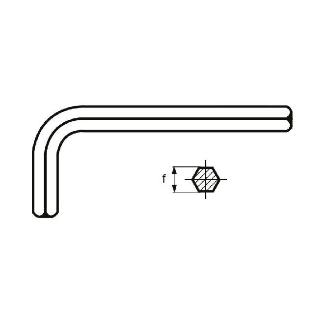 Chiave esagonale da 0,7 mm - Braccio corto - MBA (confezione da 5)