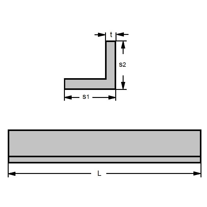 1058691 | ANGBR-048-0300 --- Brass Angle - 4.762 mm x 0.71 mm x 300 mm