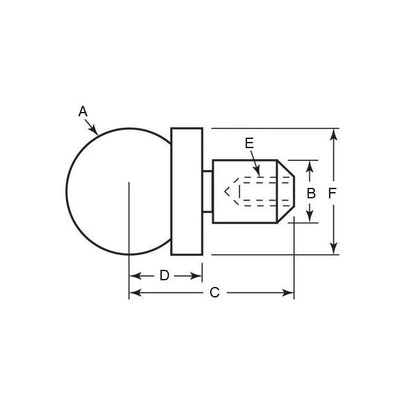 Sfera di ispezione 9.525 x 7.938 x 18.796 mm Acciaio - MBA (confezione da 1)