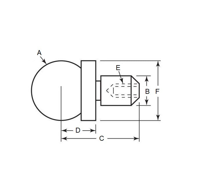 Boule d'inspection 9,525 x 7,938 x 18,796 mm Acier - MBA (Pack de 1)