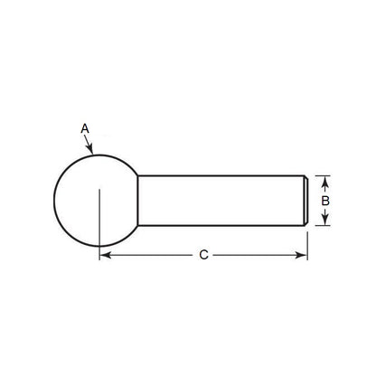 Sfera per utensili 19,05 x 9,525 x 31,75 mm - Acciaio antiscivolo standard in due pezzi - MBA (confezione da 1)