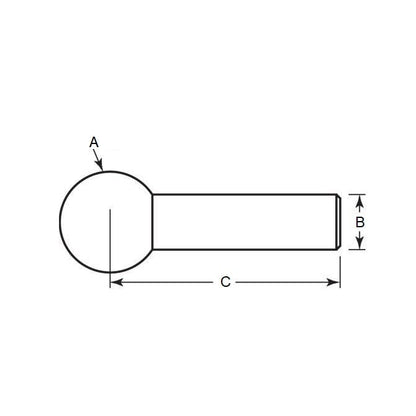 Boule d'outillage 9,525 x 4,763 x 19,05 mm – Acier à ajustement coulissant standard en deux pièces – MBA (lot de 1)