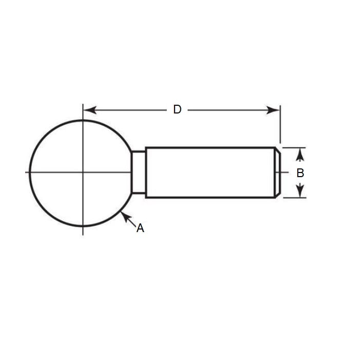 Boule d'outillage 9,525 x 4,763 x 19,05 mm - Acier à ajustement coulissant standard monobloc - MBA (Pack de 1)