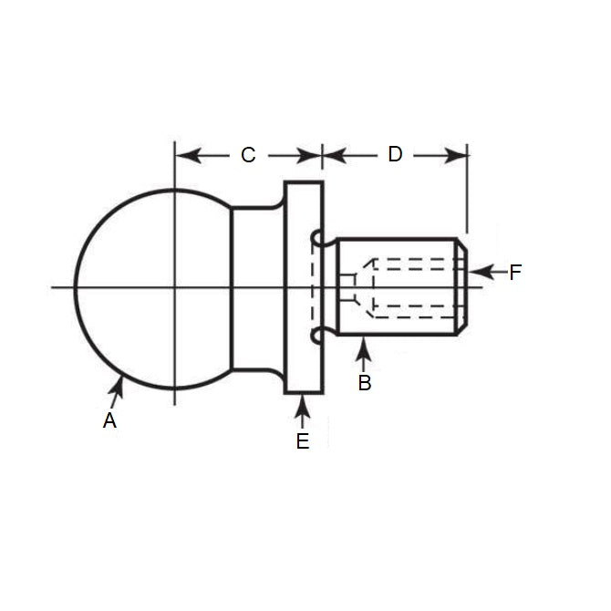 Sfera per utensili 12,7 x 6,35 x 7,925 mm - Acciaio maschiato per costruzioni - MBA (confezione da 1)