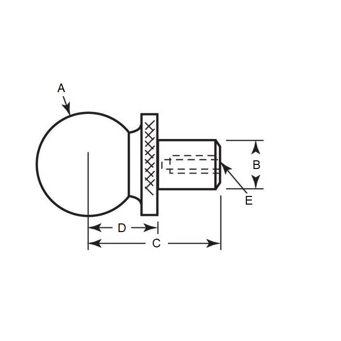 Boule d'outillage 12,7 x 6,35 x 15,875 mm - Acier de construction en deux pièces - MBA (Pack de 1)