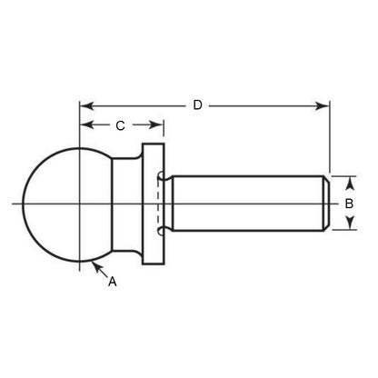 Boule d'outillage 6 x 3 x 10 mm – One Piece épaule Press Fit inoxydable – MBA (lot de 1)