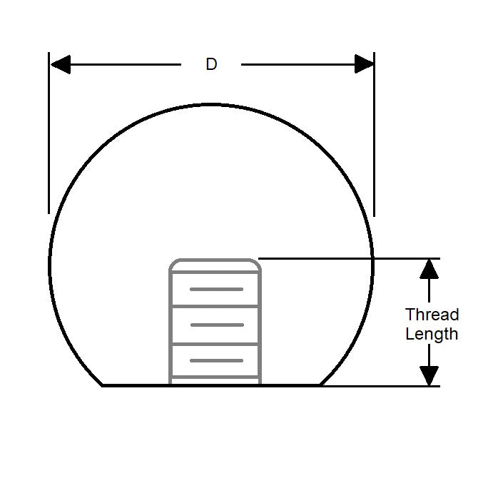 1094002 | KF100M-040-T303 --- Ball Knobs - M10 (10x1.5mm) x 40 mm x 18 mm