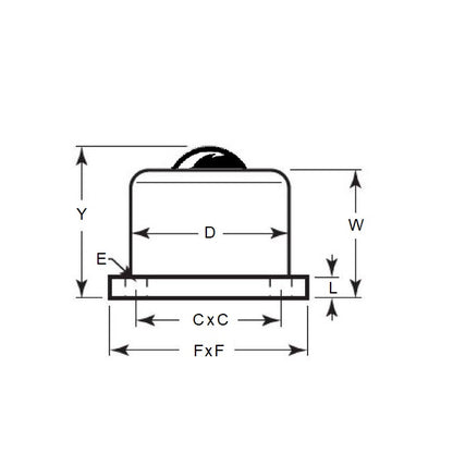 1197809 | BTU0136-006-B-C-HD --- Base Mount Ball Transfer Units - 136 kg x 41.4 mm x 5.6 mm