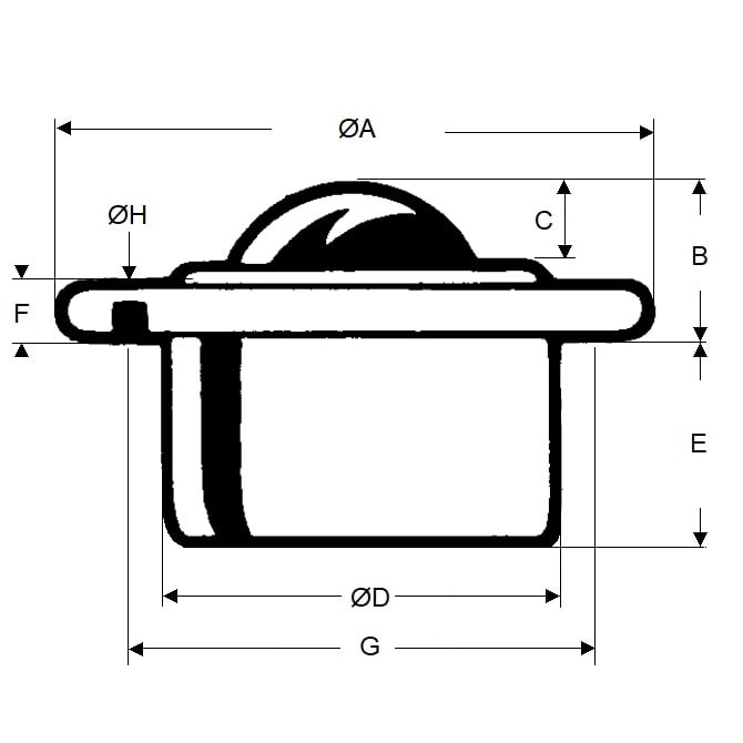 1202244 | BTU0160-010-F-SS --- Ball - 160 kg x 9.8 mm x 36 mm