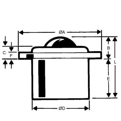 1221697 | BTU1000-025-F-PC-HD --- Ball - 1000 kg x 25.4 mm x 60.45 mm