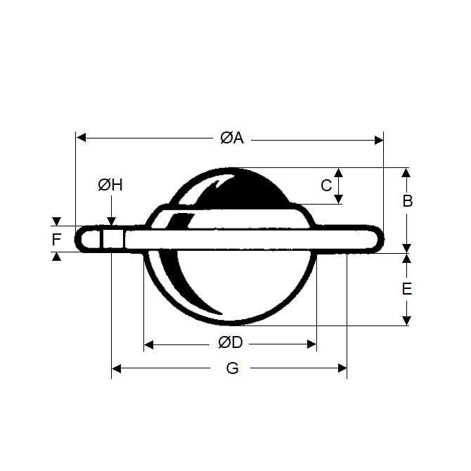 1132688 | BTU0025-010-F-C --- Ball - 25 kg x 10 mm x 61 mm