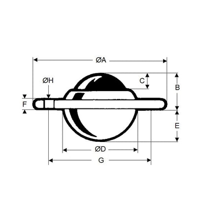 1207869 | BTU0200-021-F-C --- Flange Mount Ball Transfer Units - 200 kg x 21.2 mm x 62 mm