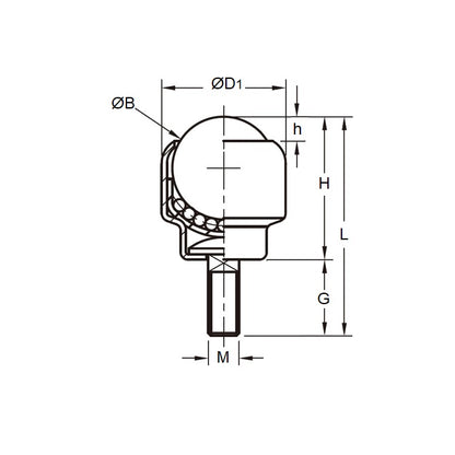 1199463 | BTU0136-043-TS-C (Each) --- Screw Stem Ball Transfer Units - 136 kg - 42.7x44.45 mm - Steel