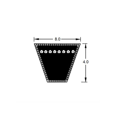 1222100 | BV08-01200 (2 Pcs) --- Vee Belts - 1200.0 (47.2 in.)