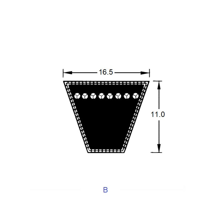 1221314 | BV16-00787-B31 (2 Pcs) --- Vee Belts - 787.0 (31.0 in.) - -