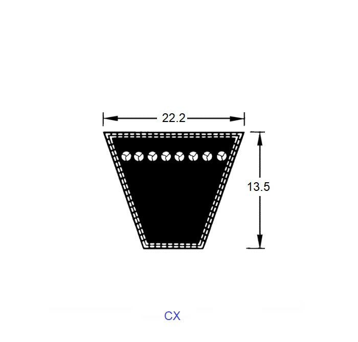 1223689 | BV22-03658-CX144 --- Belts - 3657.6 (144.0 in.) - -