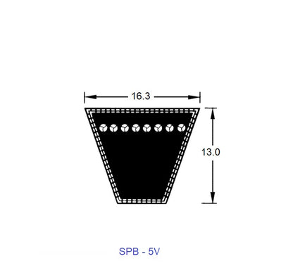 1229302 | BV16-08463-5V3350 (Each) --- Wedge Belts - 8463 mm - 16.3 x 13.0mm - Natural Rubber - Fabric Jacket Belt
