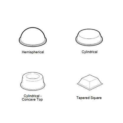 1227779 | RSB-25RS (Sheet) --- Polyurethane Self Adhesive Bumpers - Cylindrical x 12.7 mm x 6.35 mm