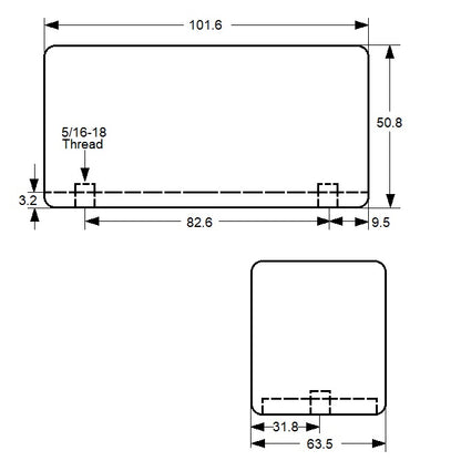 Bumper 101,6 x 63,5 x 50,8 mm - Néoprène Rectangulaire 80A - MBA (Pack de 1)