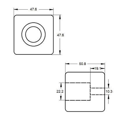 1159606 | FRB-90RS --- Bumpers - 47.625 mm x 50.8 mm x 47.625 mm