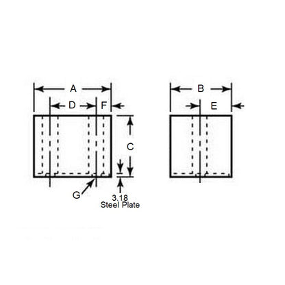 Pare-chocs 19,05 x 19,05 x 15,875 - Carré Polyuréthane - MBA (Pack de 1)