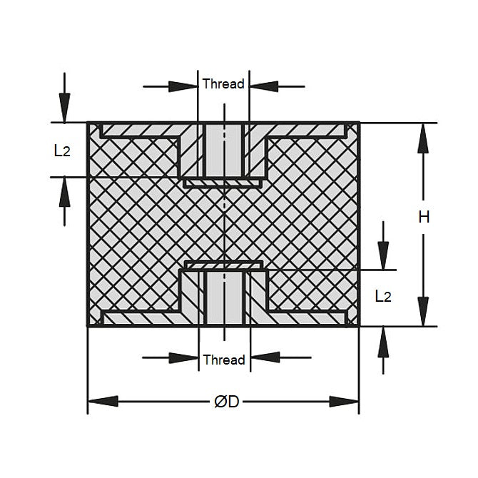 1161870 | CFF050-40-100M-R70 (20 Pcs) --- Bobbin Mounts - 50 mm x 40 mm M10x1.5