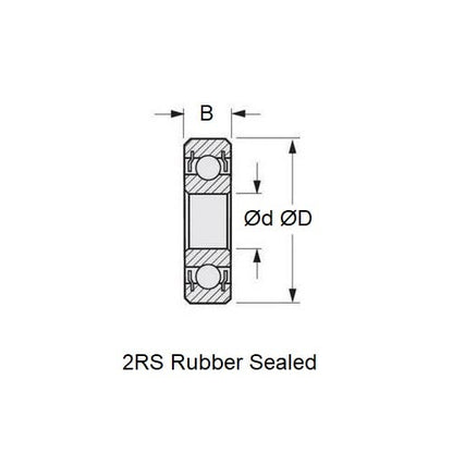 Roulement à billes 4,763 x 17,462 x 7,938 mm - Acier chromé - Économique - Scellé - ECO (Pack de 1)