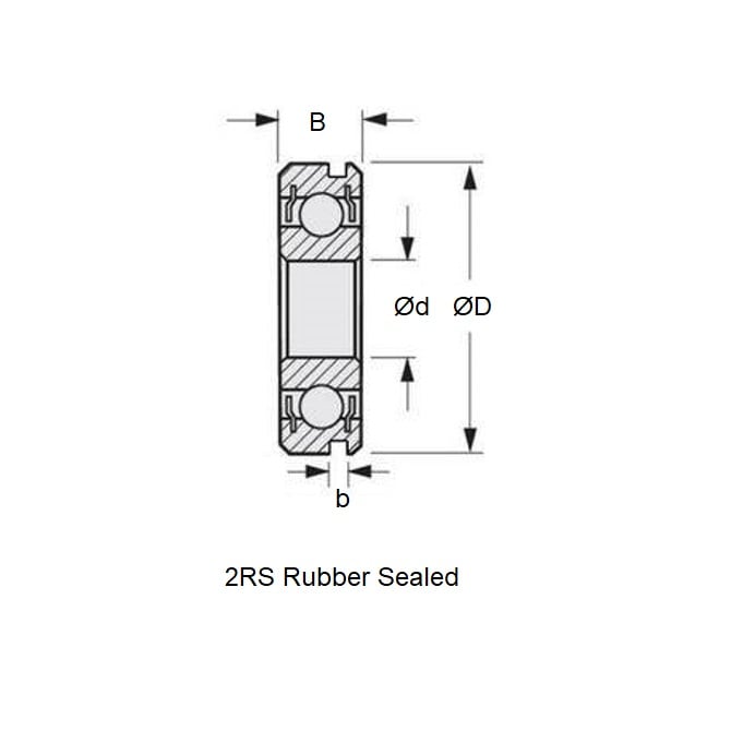 Roulement à billes 20 x 47 x 14 mm - Circlip Acier Chromé - Abec 1 - CN - Standard - Scellé - Retenue Standard - MBA (1 pièce)