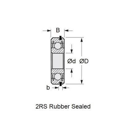 Roulement à billes 8 x 22 x 7 mm - Circlip Acier Chromé - Abec 1 - MC3 - Standard - Scellé - Retenue Standard - MBA (Lot de 10)