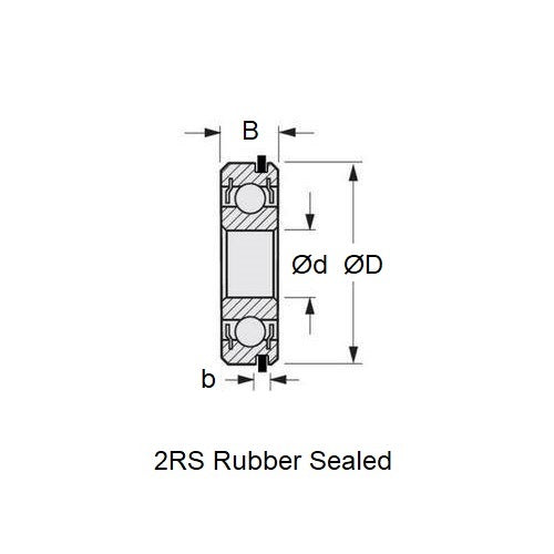 Roulement à billes 12 x 28 x 8 mm - Circlip Acier Chromé - Économique - Scellé - Retenue Standard - ECO (Pack de 1)