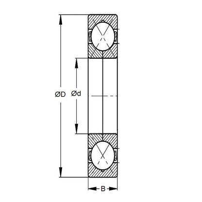 Roulement à billes 203,2 x 219 x 7,938 mm - Contact 4 points en acier chromé - Ouvert - MBA (Pack de 1)