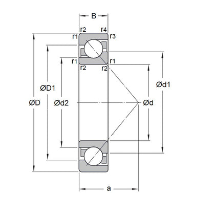 1116988 | S7203-2RS-ECO (PK-10) --- Angular Contact Bearings - 17x40x12 mm Single Row Ball - Stainless Steel AISI 440C Bearing