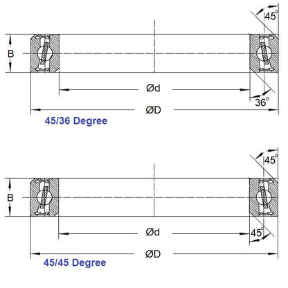 Roulement à bords chanfreinés 40 x 52 x 7 mm – Billes en acier chromé – Économique – Roulement de vélo à 45 degrés avec bord chanfreiné – ECO (lot de 1)