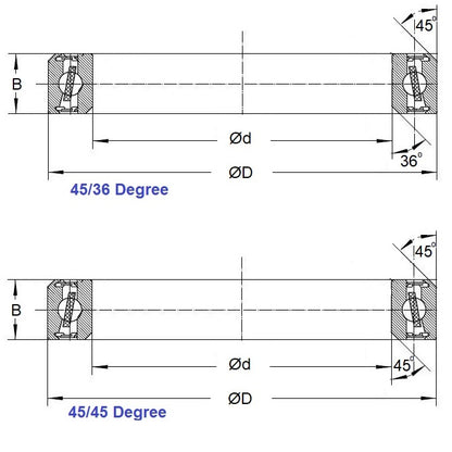 Cuscinetto con bordi smussati 30,15 x 41 x 6,5 mm - Sfera in acciaio cromato - Economico - Cuscinetto per bicicletta Bordo smussato a 45 e 36 gradi - ECO (confezione da 1)