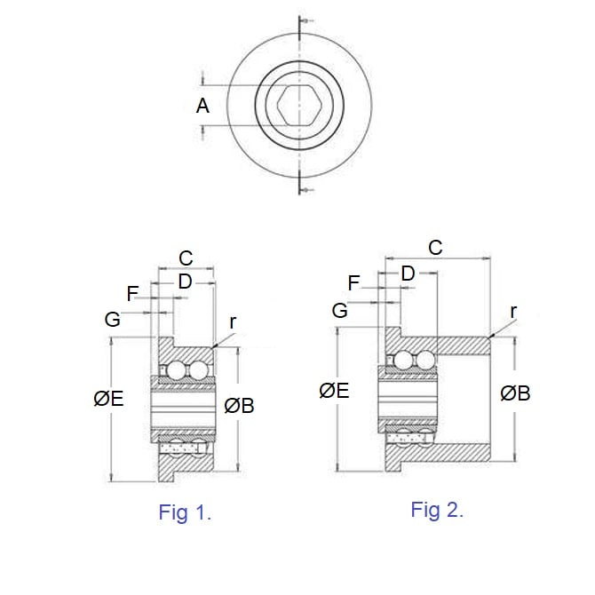 Roulement de convoyeur 11,11 x 38,1 x 17,78 mm – Alésage hexagonal en acier inoxydable de qualité 316 – Roulement de convoyeur – KMS (lot de 1)