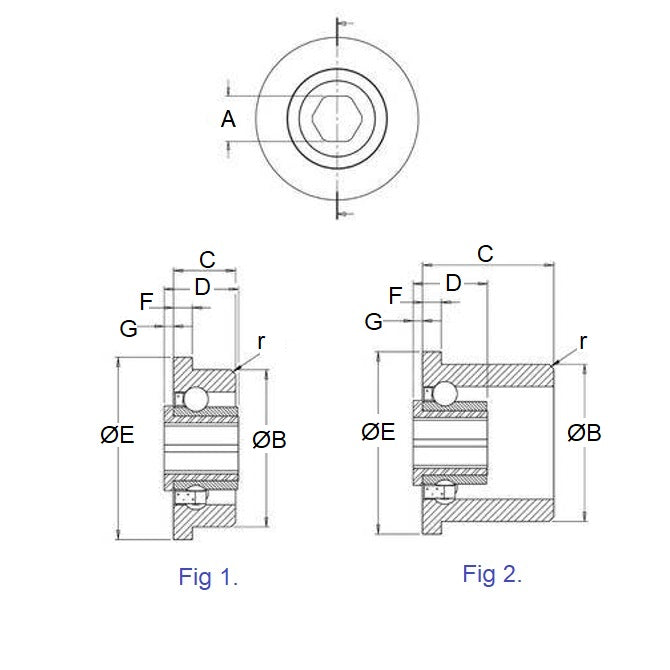 1094562 | CB-381-111H-18L-PS (Each) --- Conveyor Bearings - 11.11x38.1x17.78 mm / 23.62 mm Single Row - Polypropylene Races with Stainless Steel 316 Balls Bearing