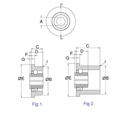 1094885 | CB-406-111H-28-6S (Each) --- Conveyor Bearings - 11.11x40.64x27.94 mm / 23.62 mm Single Row - Stainless Steel 316 Balls and Races Bearing
